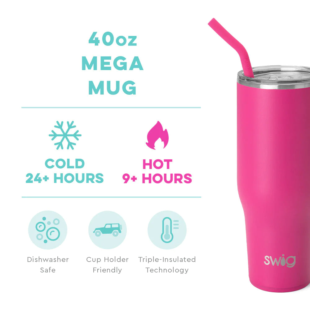 Swig Hot Pink Mega Mug 40oz