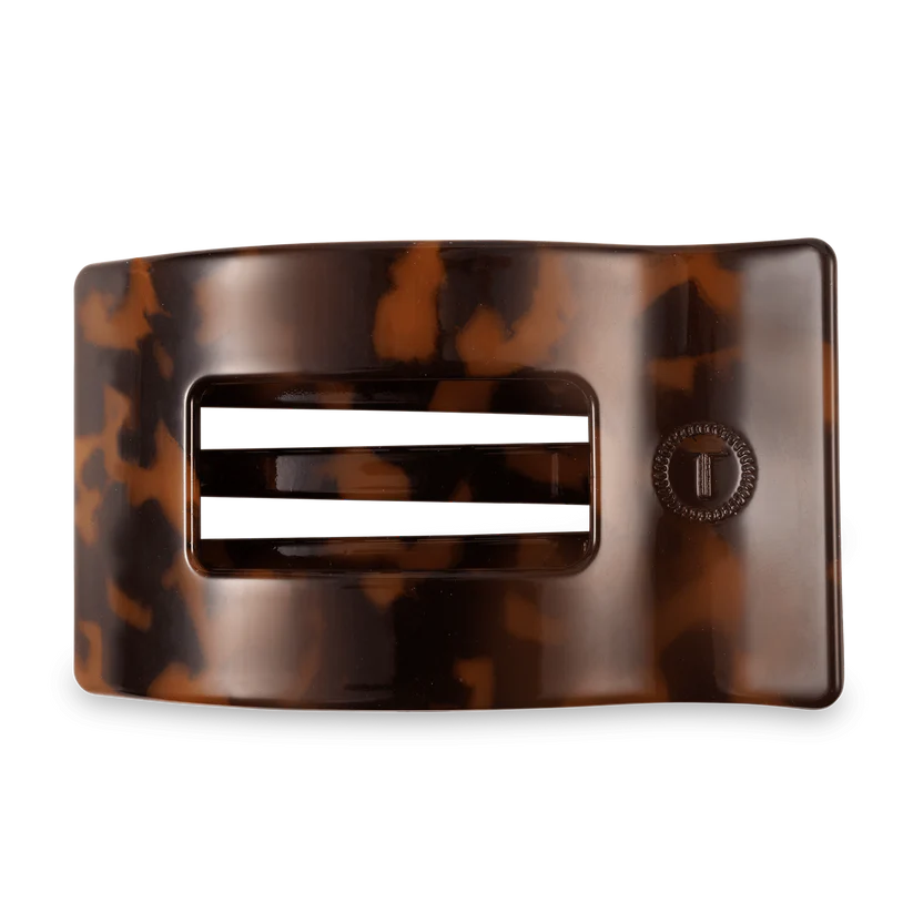 Teleties Large Flat Rectangle Hair Clip - Tortoise