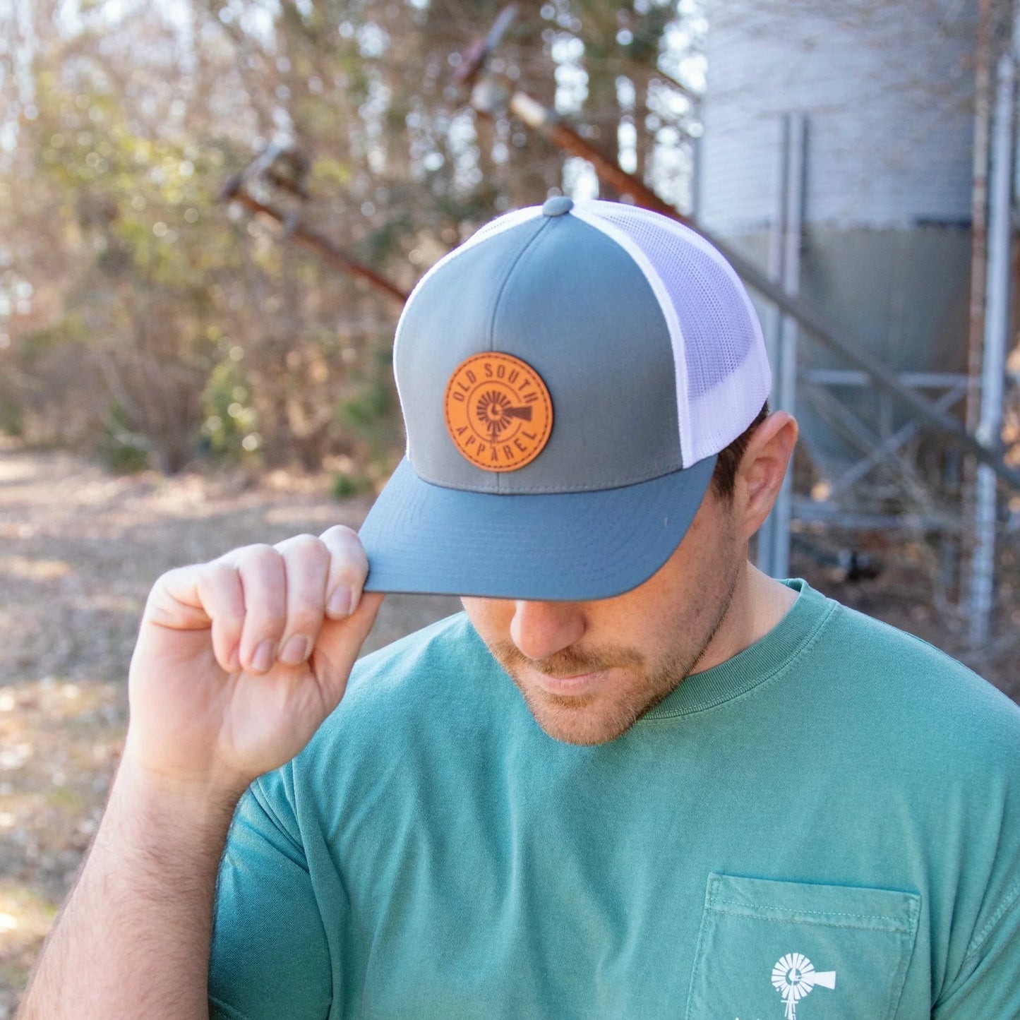 Old South Windmill Leather Patch - Trucker Hat