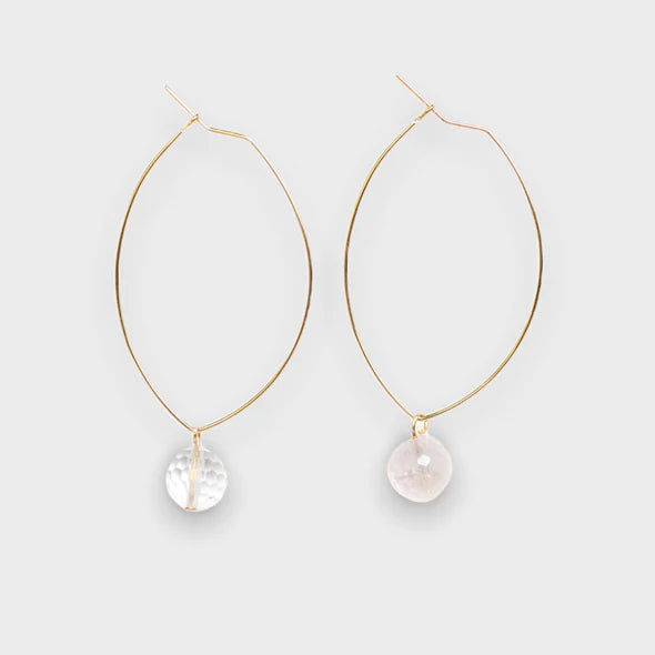 Lenny Earrings - Rose Quartz