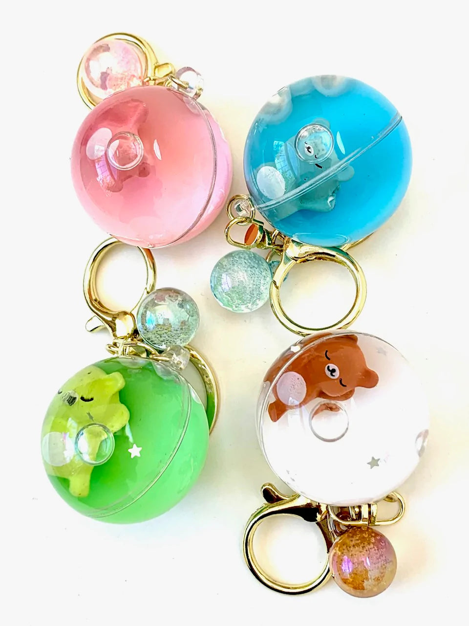 Sleeping Animal Ball Keychain