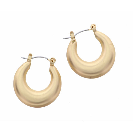 Thick, Smooth Gold Hoop Earrings
