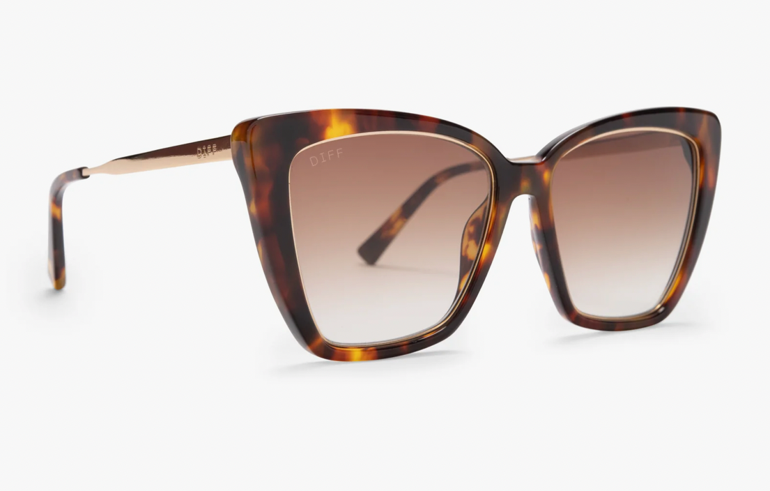 DIFF Becky IV Amber Tortoise Gold/Brown Gradient Polarized
