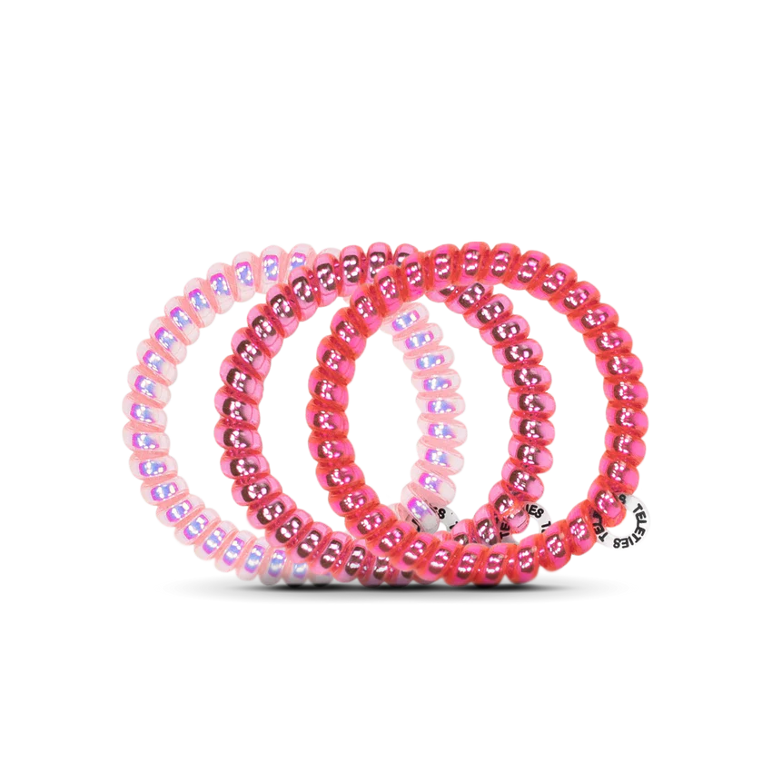 Teleties Small Hair Ties- Think Pink