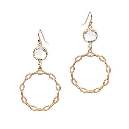 Yoda Gold Clear Earrings