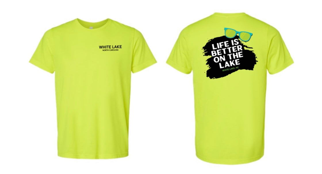 White Lake "Better On The Lake" Tee - Neon Yellow