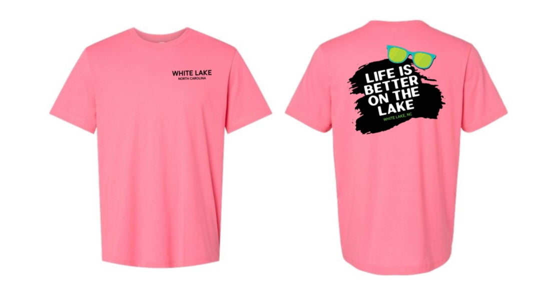 White Lake "Better On The Lake" Tee - Neon Pink