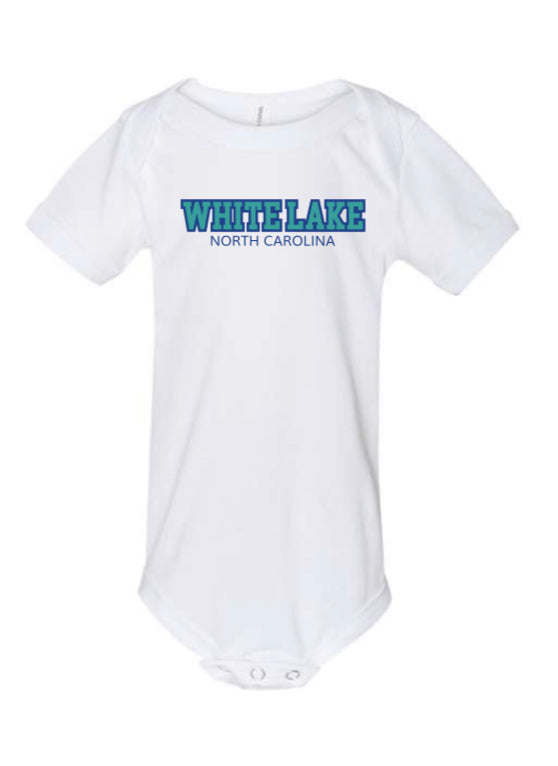 White Lake University Font Short Sleeve Onesie