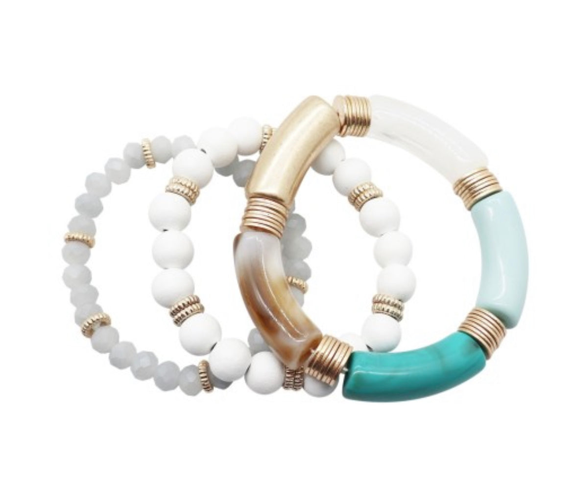 Aqua Madison Bracelet Stack