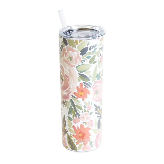 Coming Up Roses Skinny Straw Tumbler
