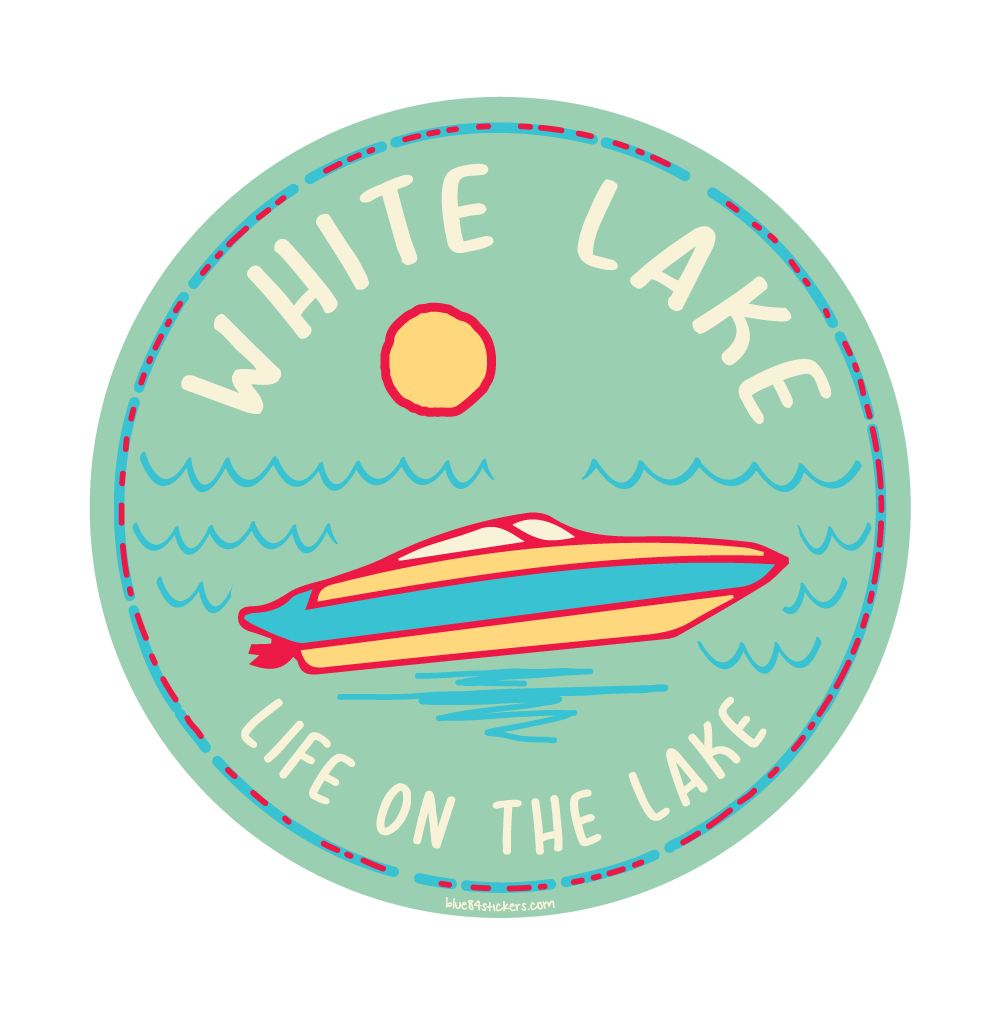 White Lake Sticker - Speed Boat