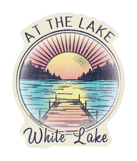 White Lake Sticker - Loopy Loop Pines and Lake