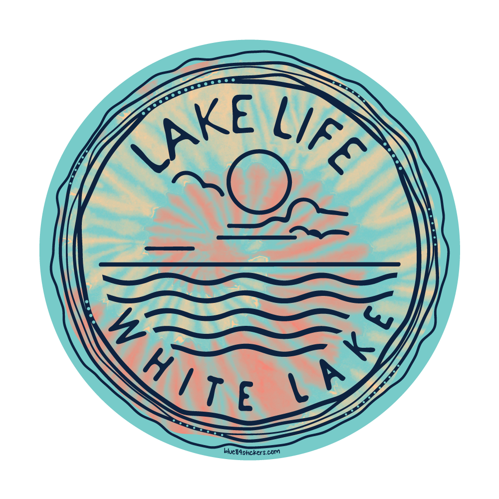 White Lake Sticker - Hippie Lake Waves – The Wake Shop