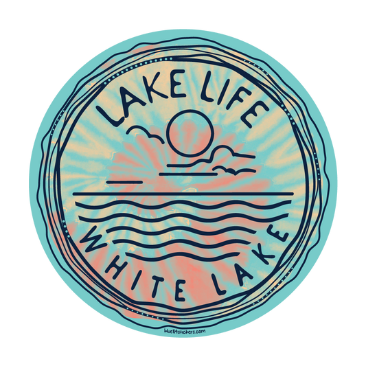White Lake Sticker - Hippie Lake Waves