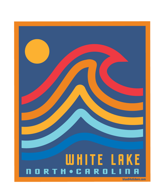 White Lake Sticker - Seventies Wave