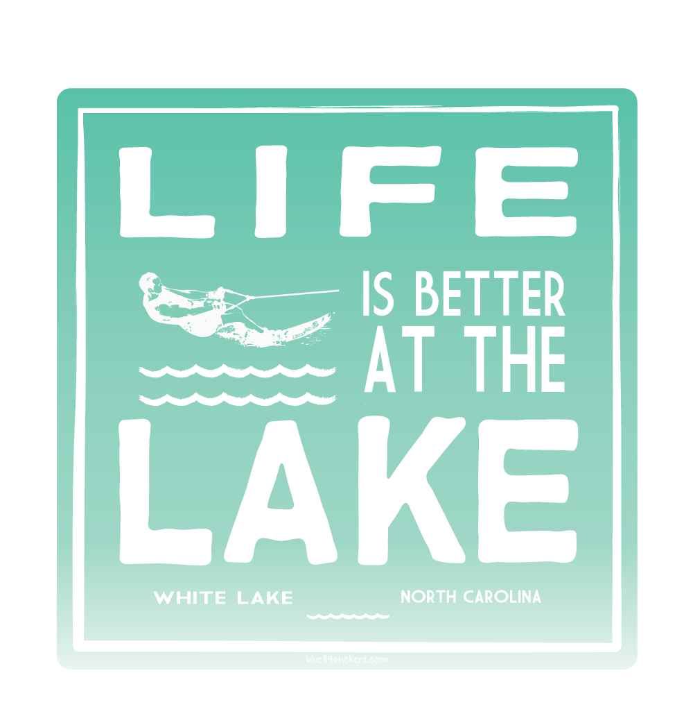 White Lake Sticker - Camp Town Water Skier