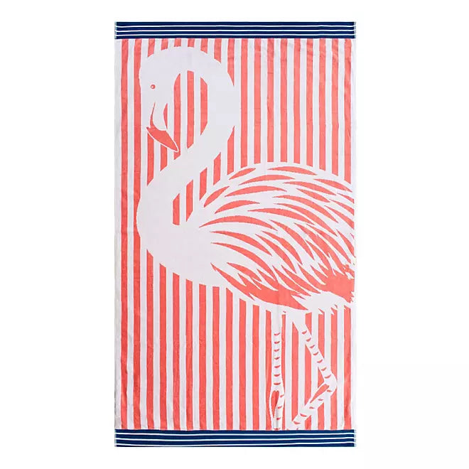 Adult Beach Towel - Flamingo