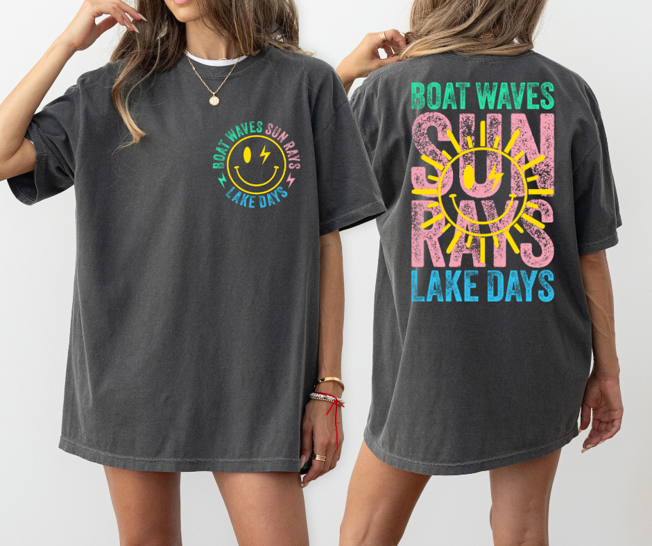 Boat Waves, Sun Days, Lake Rays Summer Tee