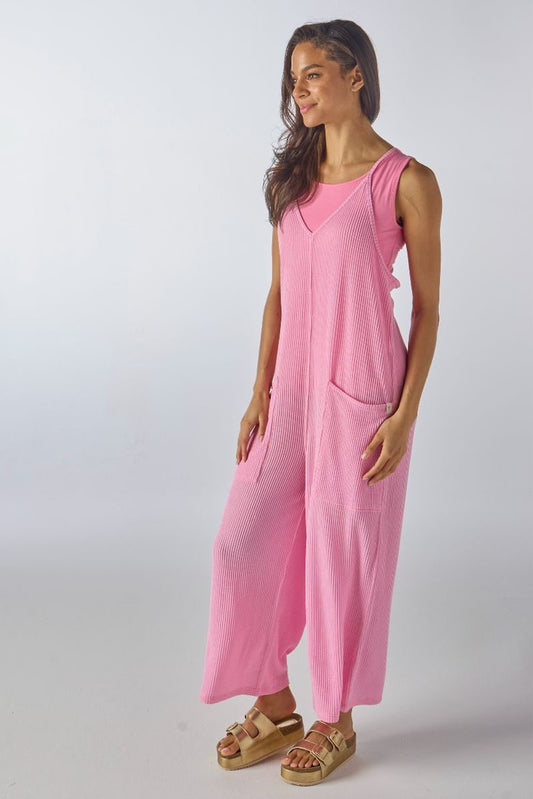 Simply Southern Knit Jumpsuit - Blush