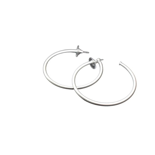 Matte Silver Skinny Hoops