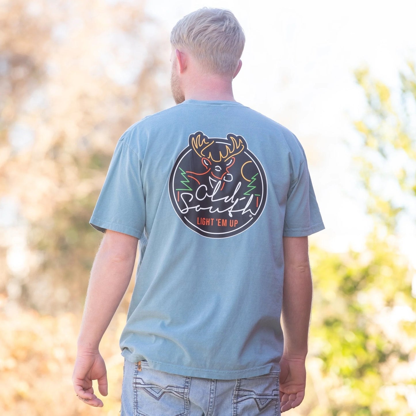 Old South Short Sleeve Tee -  Neon Deer Sign