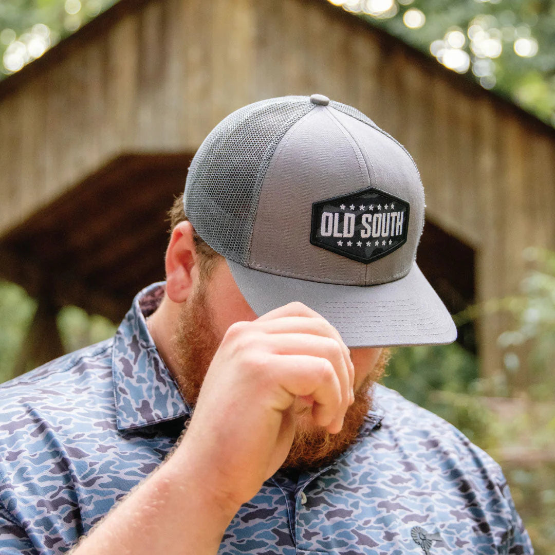 Old South Trucker Hat - Blackout Camo Logo