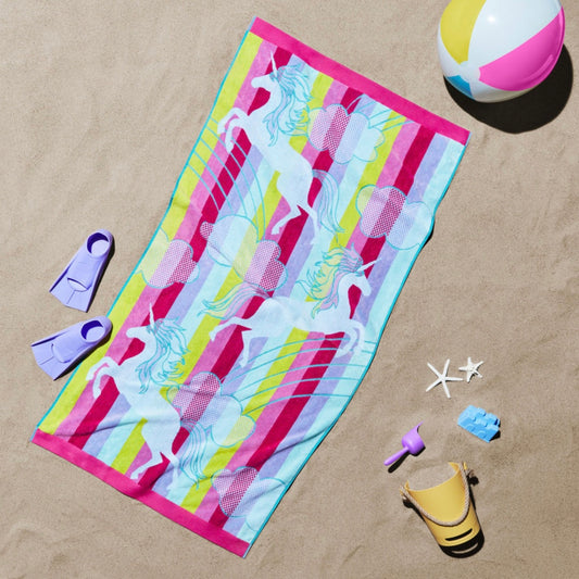 Kids Beach Towel - Unicorn Meadow