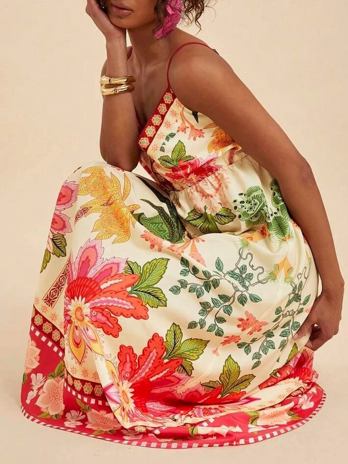 Bohemian Tropical Printed Sundress