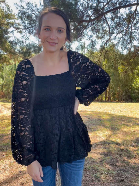 Black Lace Blouse