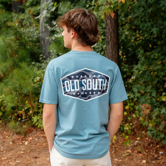 Old South Short Sleeve Tee -  Black Camo Logo