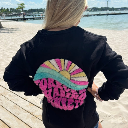 White Lake Crewneck Toddler- Chasing Sunsets Black