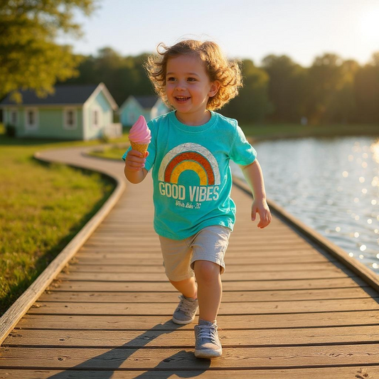 White Lake Tee Toddler - Classic Rewind Rainbow