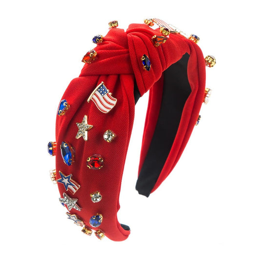 Americana Knotted Headband - Red