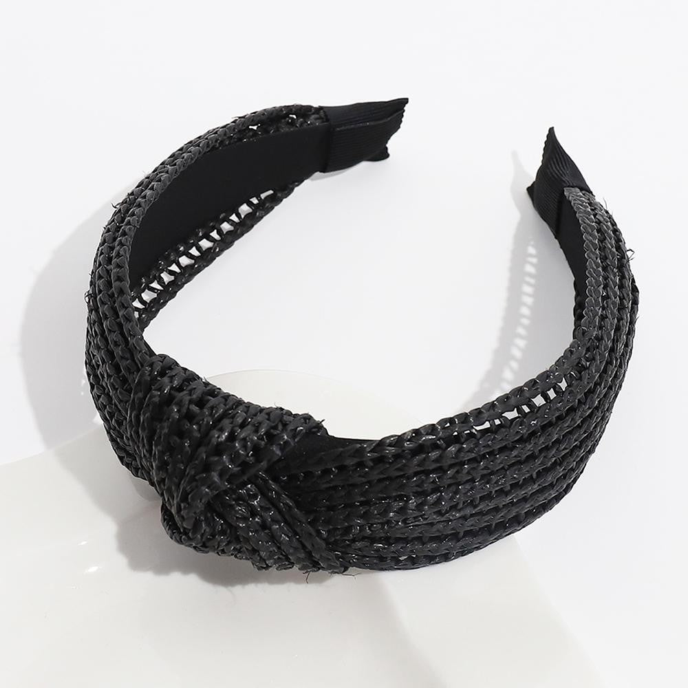 Woven Knotted Headband - Black
