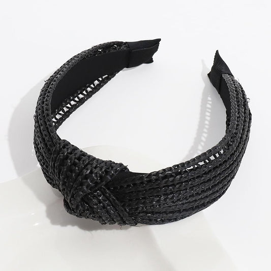 Woven Knotted Headband - Black