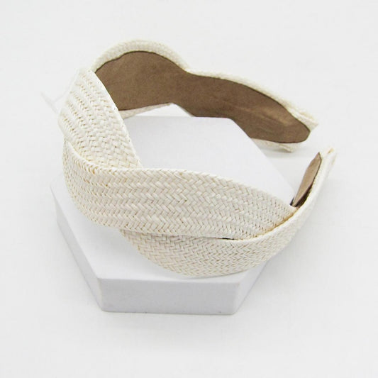 Woven Cross Headband - Ivory