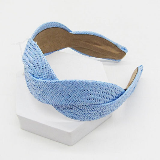 Woven Cross Headband - Blue
