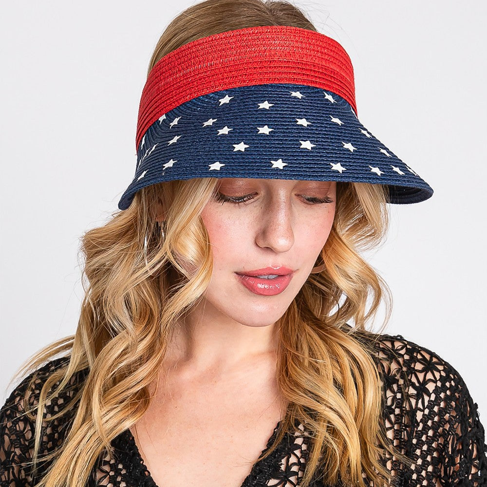 Americana Flag Roll Up Visor