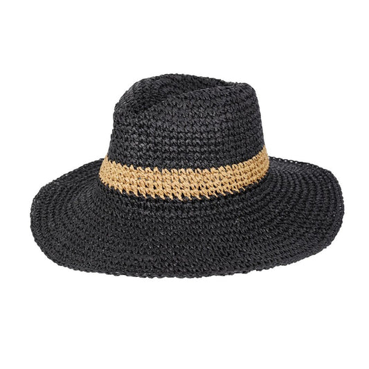 Woven Straw Sunhat - Black