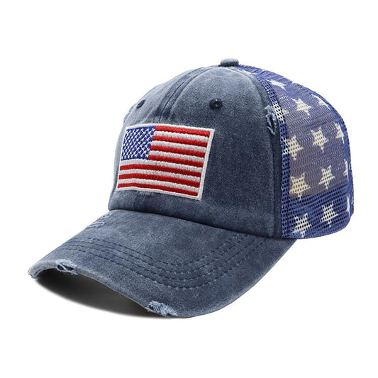 American Flag Distressed Baseball Cap