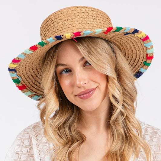 Multi-Color Straw Hat - Topaz