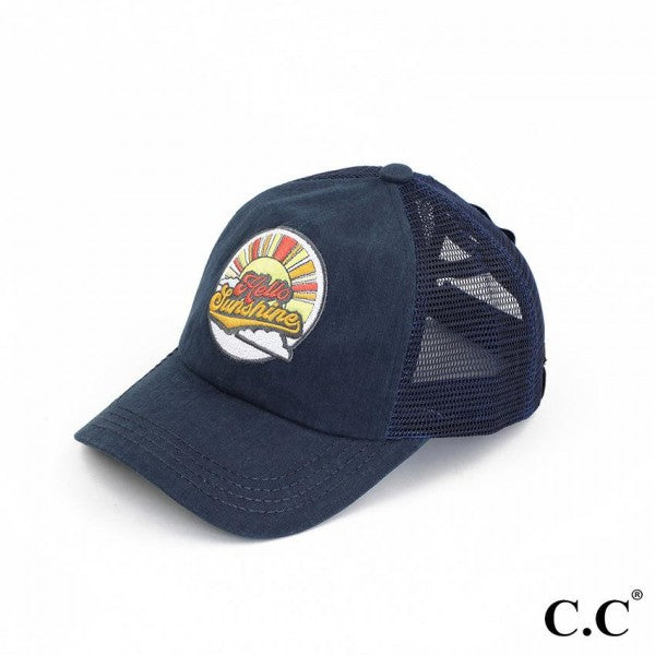 Hello Sunshine Patch Cap - Navy