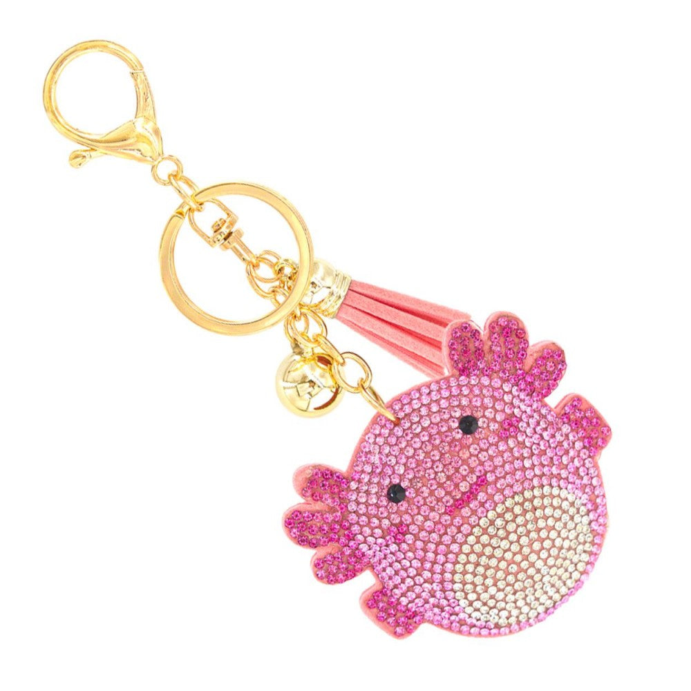 Puffer Pink Axolotl Keychain