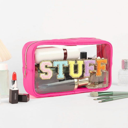 Clear STUFF Letter Patch Bag