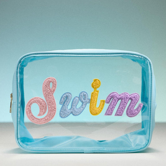 Clear SWIM Letter Patch Pouch