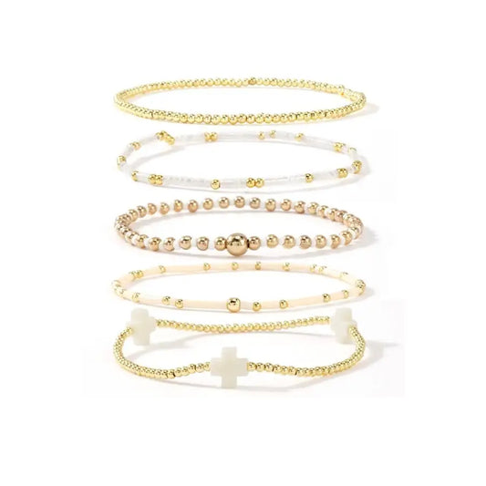 White Remy Beaded Bracelets