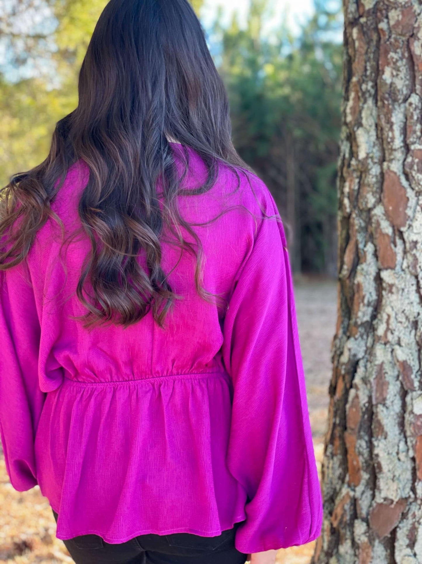 Magenta Wrap Blouse