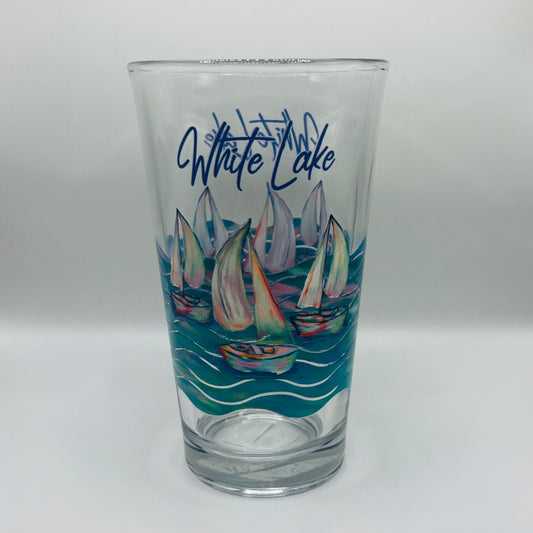 White Lake Sailboat Pint Glass