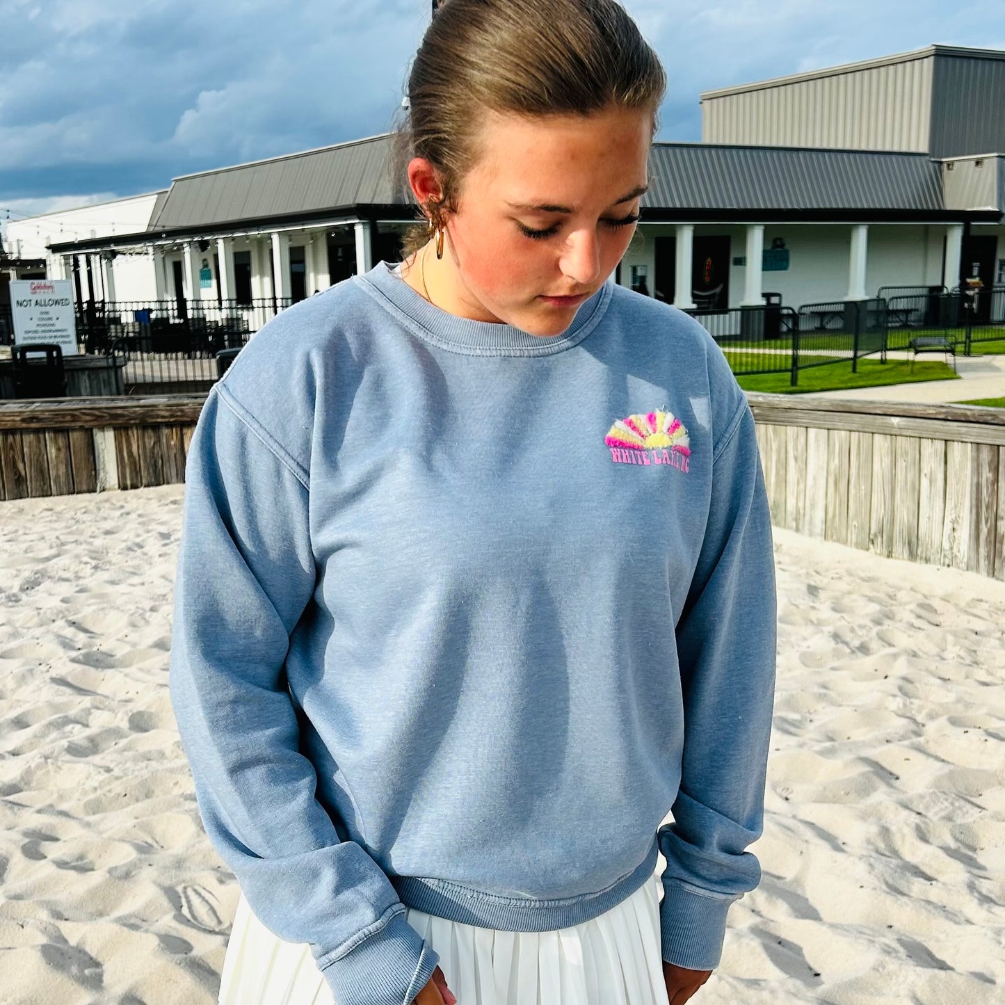 White Lake Crewneck - Chasing Sunsets Denim