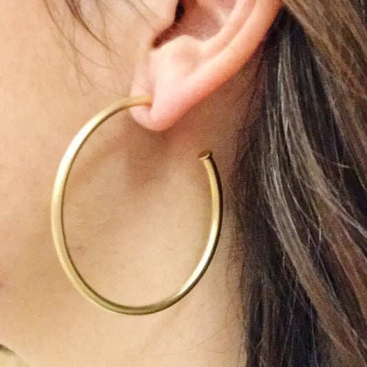 Matte Gold Hoops